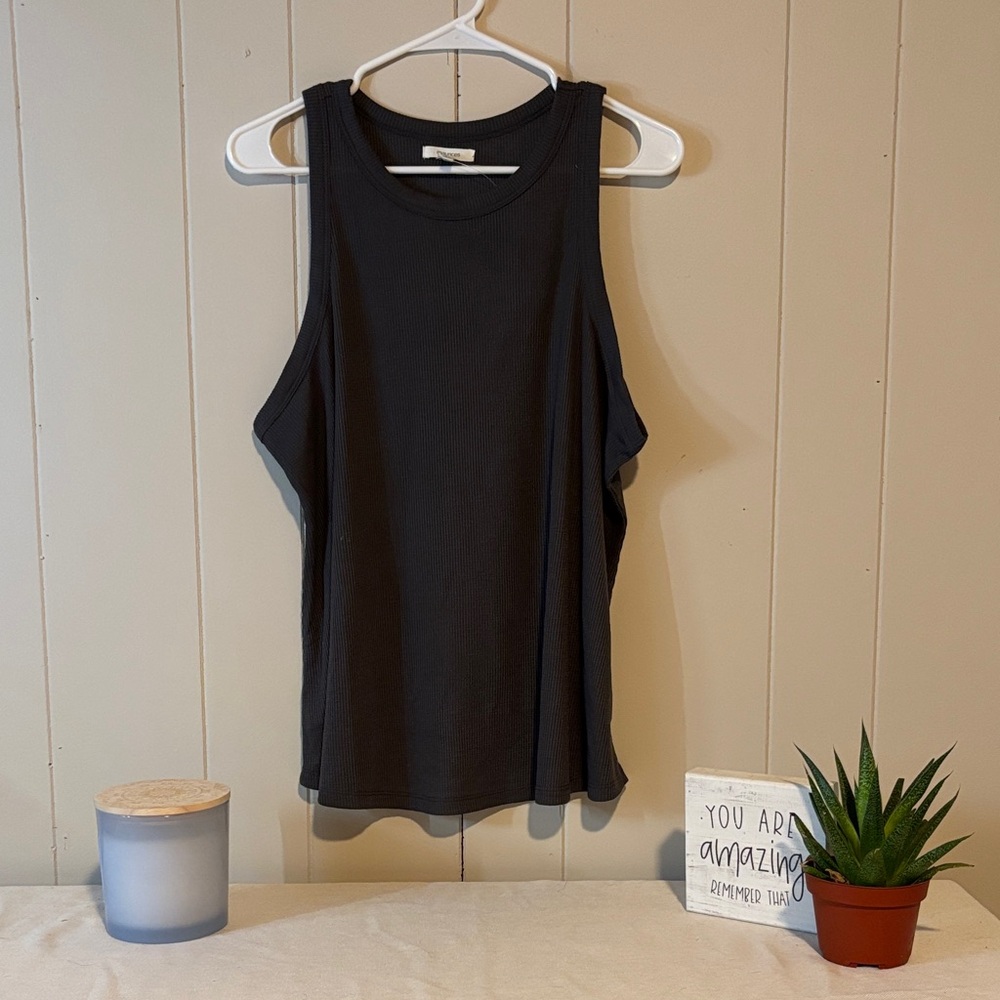 Maurices Black Ribbed Tank Top